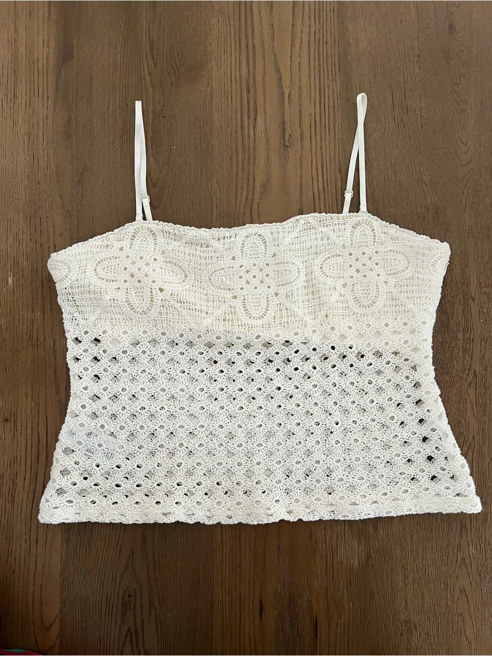 J. Crew White / Cream Crochet Bandeau Tank Top Size M NWOT